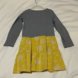 Striped Navy and Yellow Floral Dress